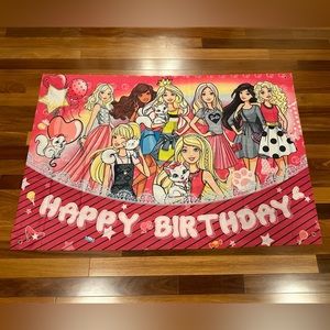 Barbie Birthday Sign Wall Hanging Scene Setter Cute Cats Kitty Pets - Like New!
